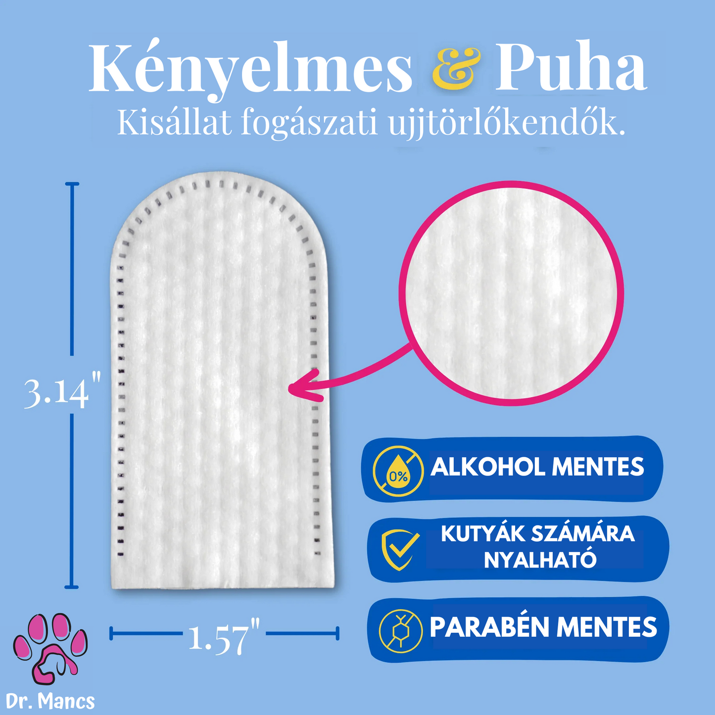 PetWipe Natural – Természetes fogtisztító ujjkendő fogakhoz 50 db